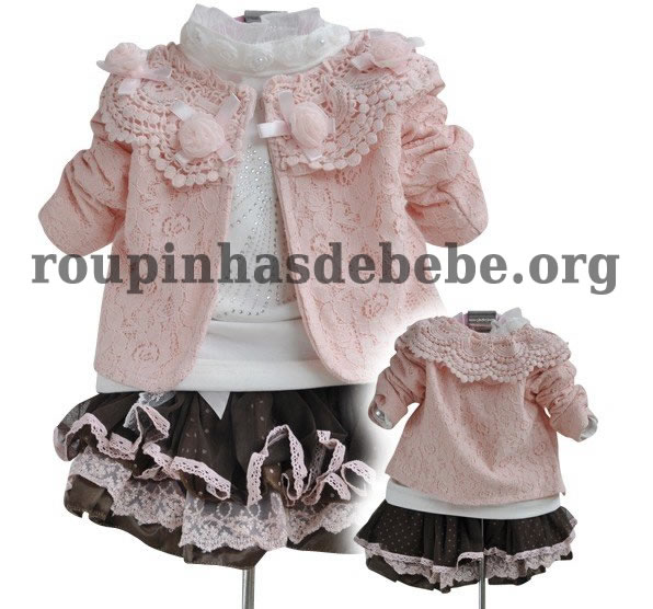 casacos infantil rosa bebe