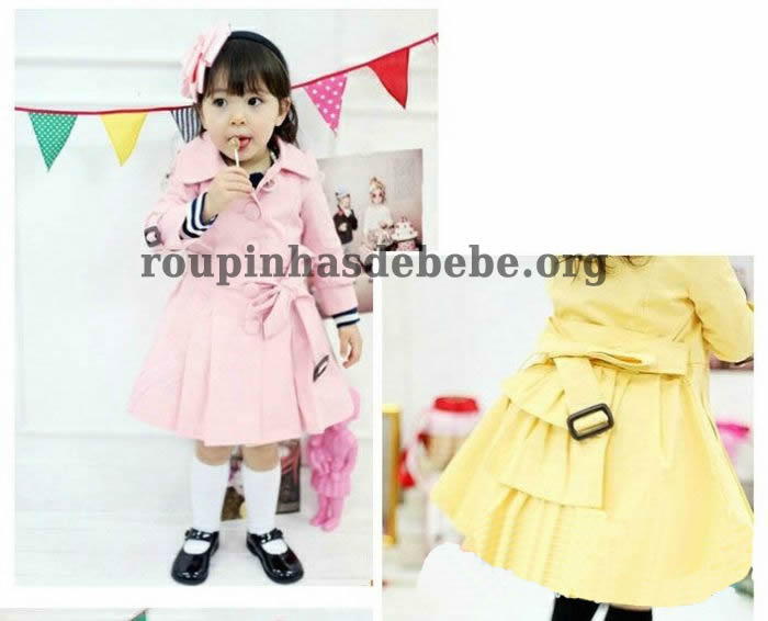casaco infantil feminino amarelo e rosa