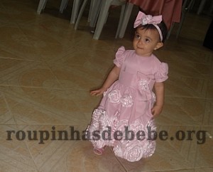 festa rosa e marrom de 1 ano Giovanna com vestido