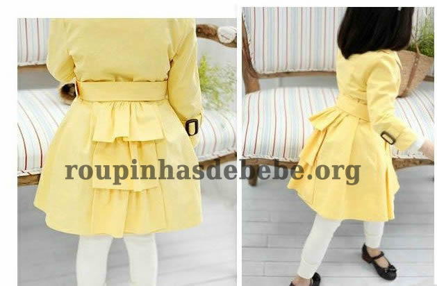 moda inverno infantil casaco amarelo