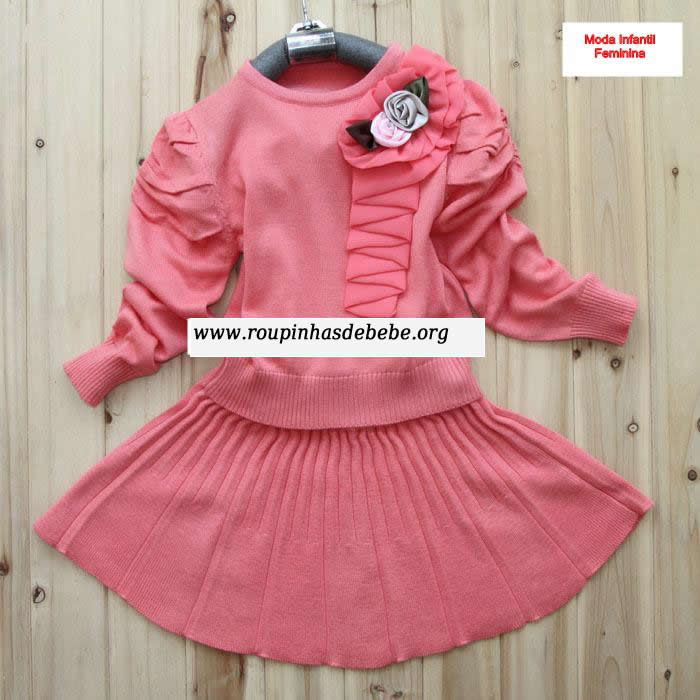 casacos infantil rosa conjuntinho