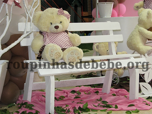 ursinhos na festa marrom e rosa provencal