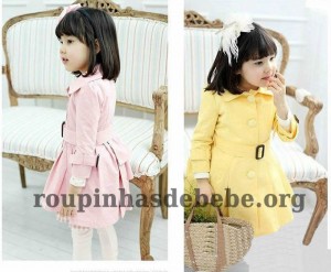 moda infantil inverno rosa e amarelo