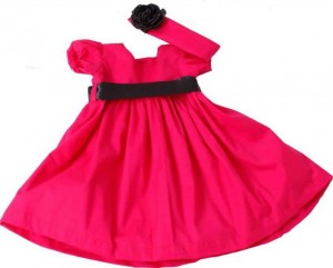 vestido de bebe vermelho e preto