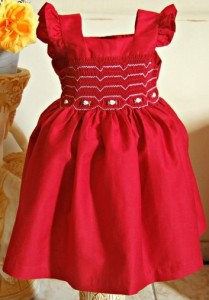 vestido de bebe vermelho elegante