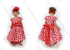 vestido de bebe vermelho poa bolinhas