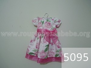 vestido infantil floral rosa