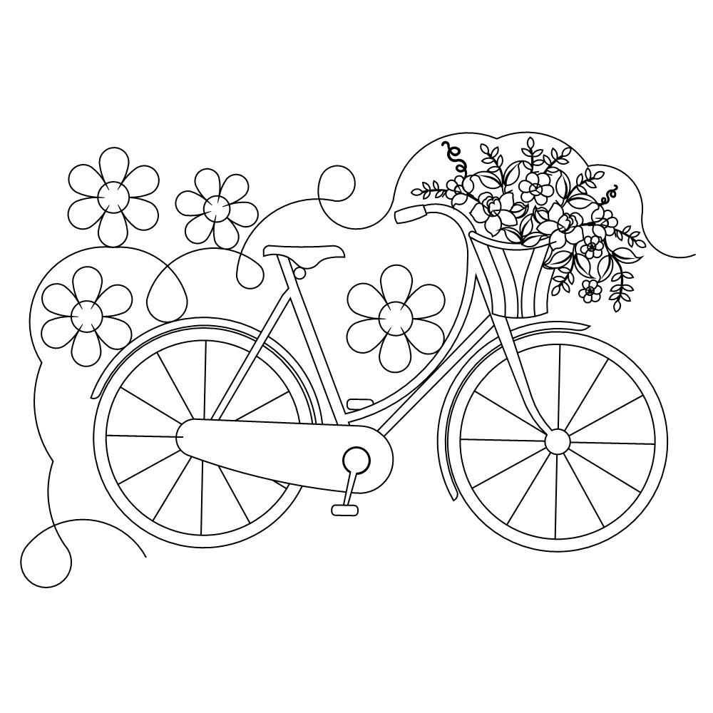 Bicicleta francesa para colorir