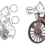 Bicicleta-para-colorir-com-gatos-sapecas
