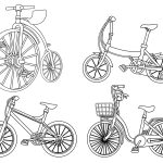 Bicicleta para colorir de vários modelos