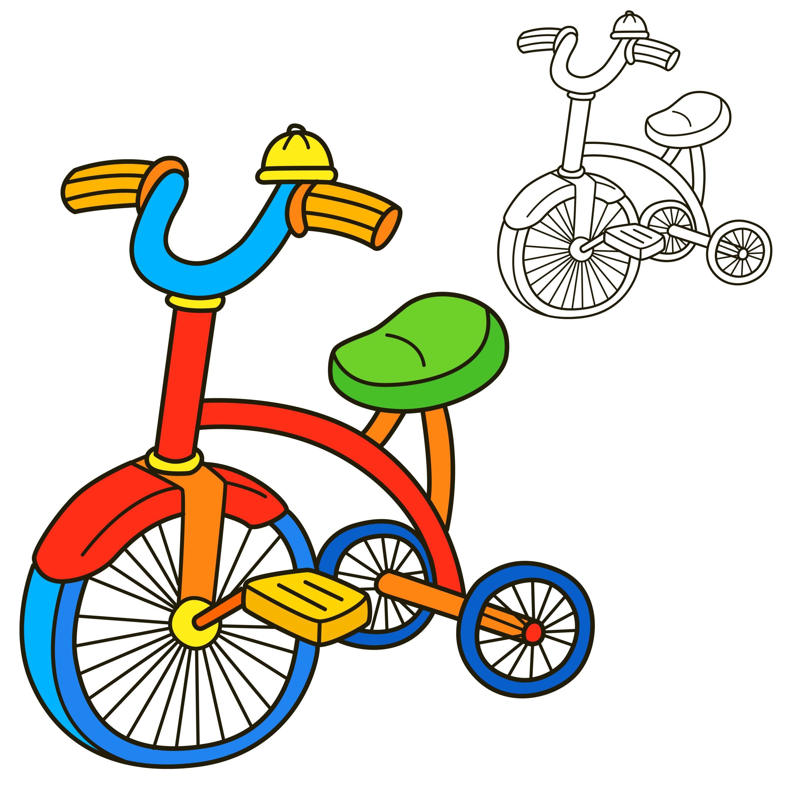 Bicicleta-para-colorir-triciclo