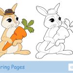 Cenoura e coelho para colorir