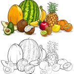 Frutas tropicais para pintar
