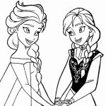 Elsa e Ana para colorir