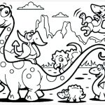 Família Dinossauro para colorir