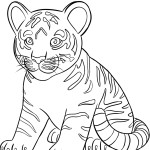 Filhote de tigre para pintar