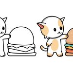 Gato com sanduíche
