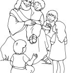 Jesus e as crianças para colorir