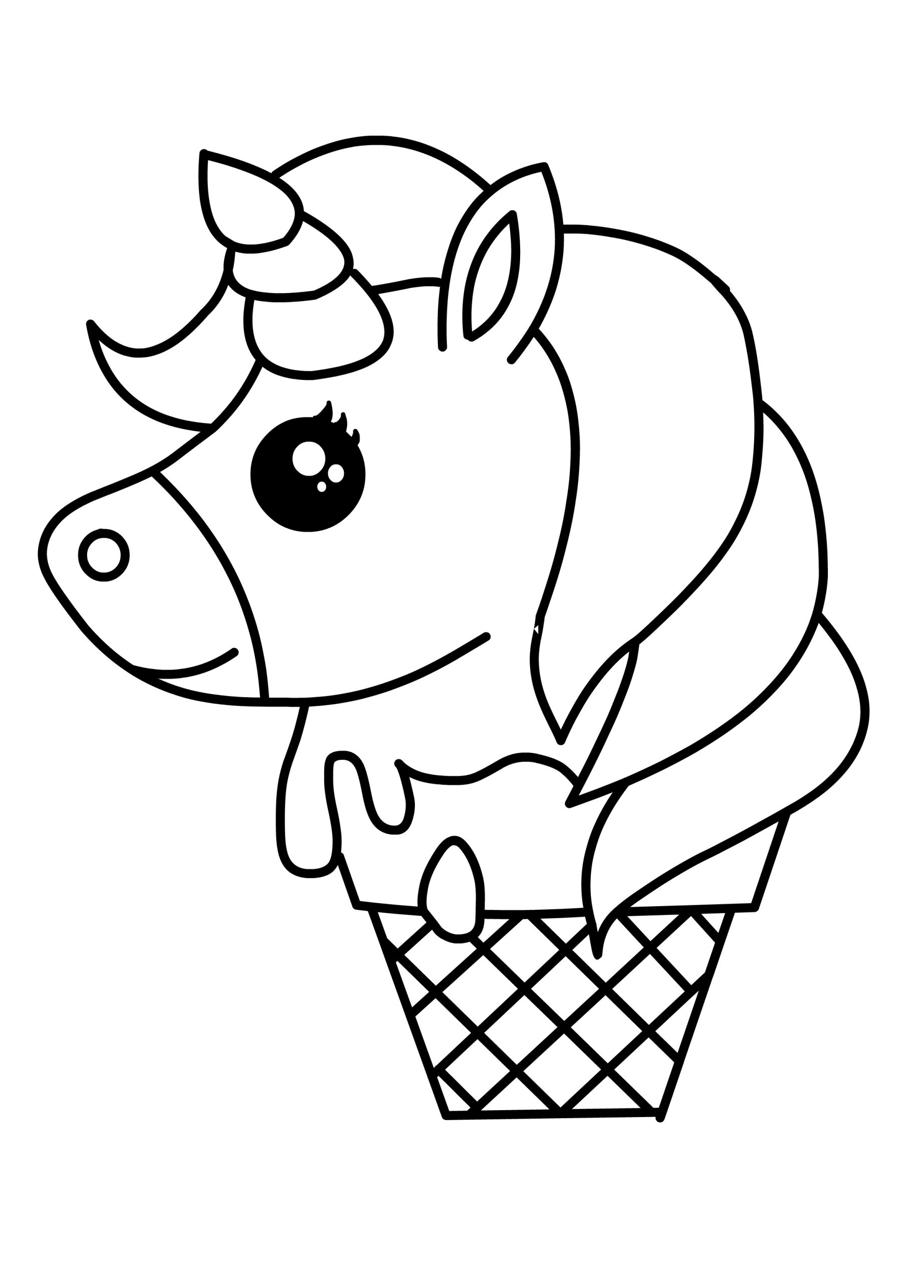 desenho de unicórnio de sorvete para colorir 13345671 Vetor no