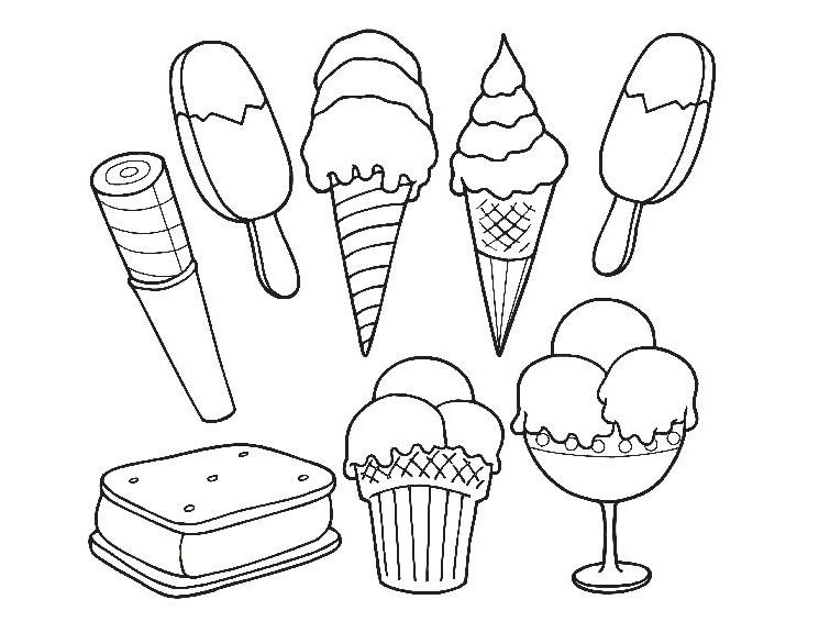 Desenho de sorvete para colorir, #desenhodesorveteparapintar