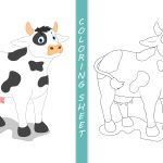 Vaca para imprimir e colorir