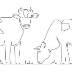 Vacas pastando para pintar