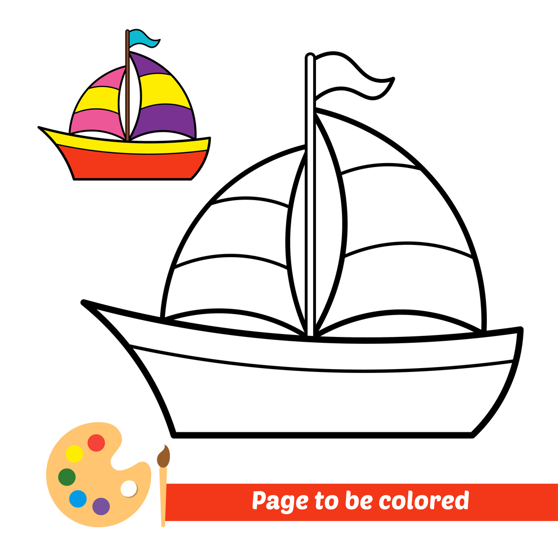 Barco a vela para colorir