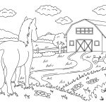 Cavalo-na-paisagem-para-imprimir-e-colorir