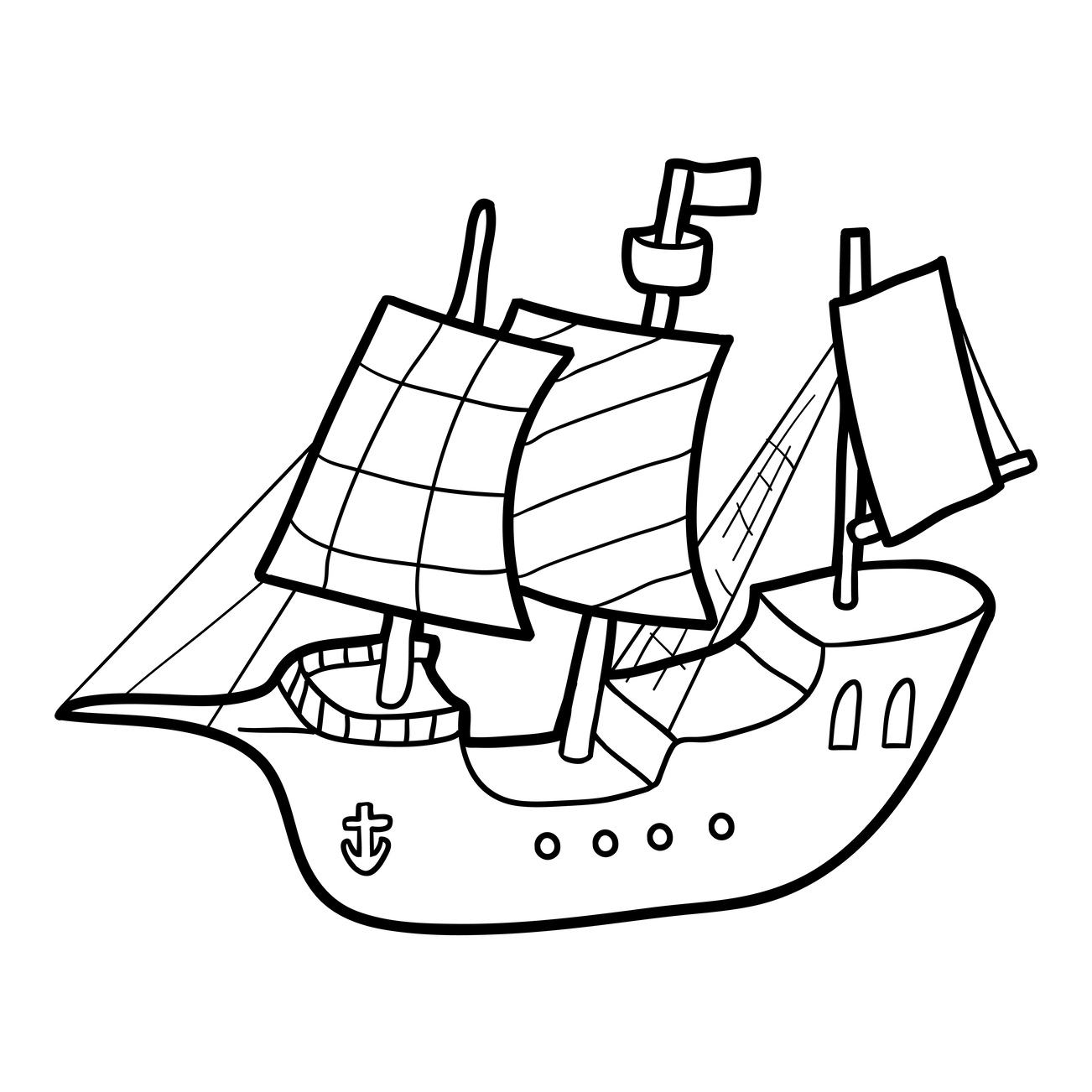 Desenho de barco para pintar