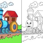 Trem para colorir