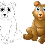 Urso amigo para colorir